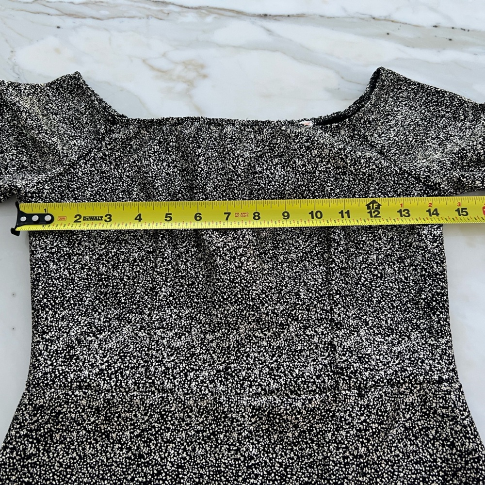 GB BLACK METALLIC STRETCH MINI SEXY DRESS SIZE XS NWTS! - Picture 11 of 17